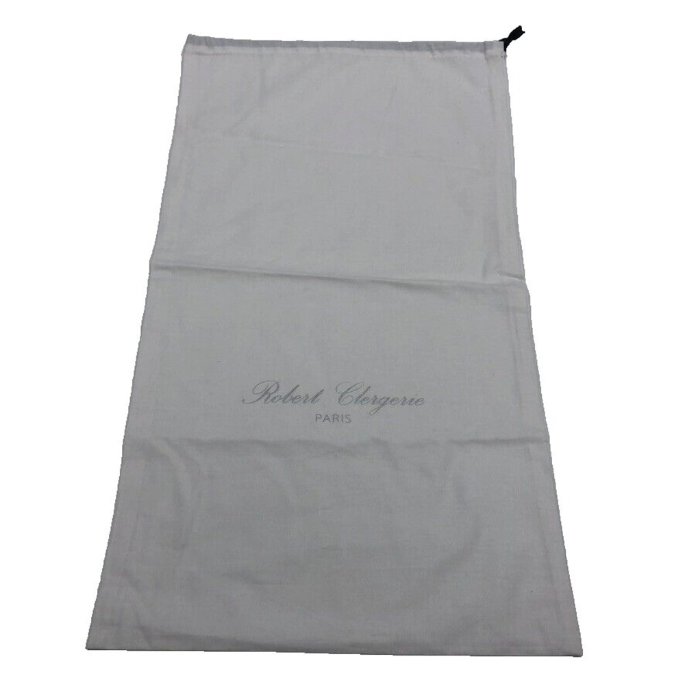 Robert Clergerie Paris 2 White Cotton Dust‎ Cover Bag 21.5x12